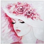 Canvastaulu Nainen Hatulla