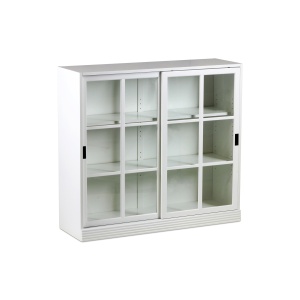 Gustav kirjakaappi 120 kirkas lasi - Valkoinen