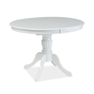 Olivia pyöreä ruokapöytä - Valkoinen - Jatkettava