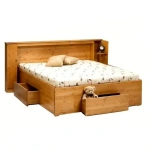 Pinja sänky 160x200 cm päädyllä ja säilytyslaatikoilla