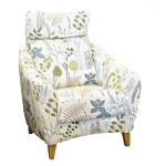 Diana Nojatuoli kuviollisella kankaalla