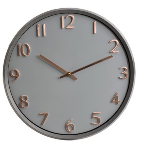 Everton seinäkello harmaa