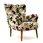 Aramis nojatuoli kuviollisella kankaalla