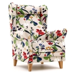 Dora nojatuoli kuviollisella kankaalla