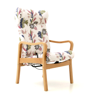 Klara mekanismi nojatuoli kuviollisella kankaalla