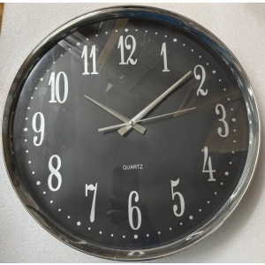 Metallook 41 Seinäkello hopea/musta